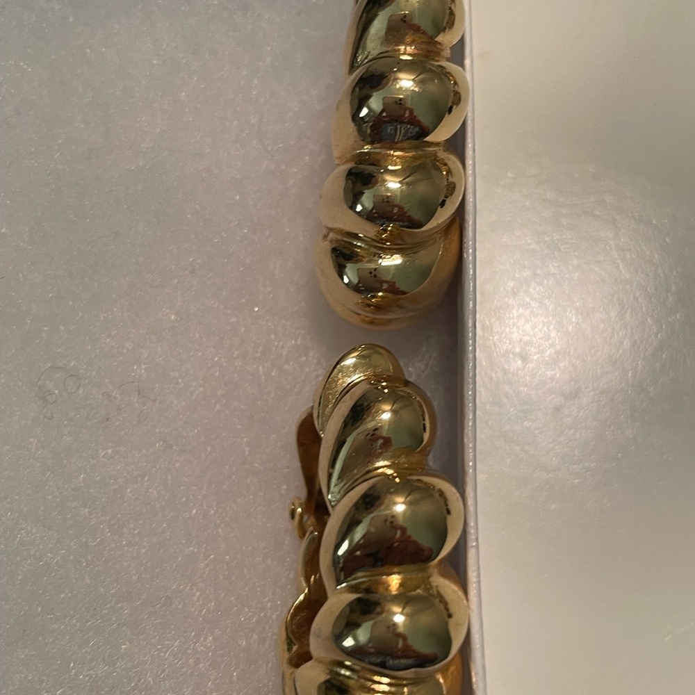 St. John vintage gold hoops clips